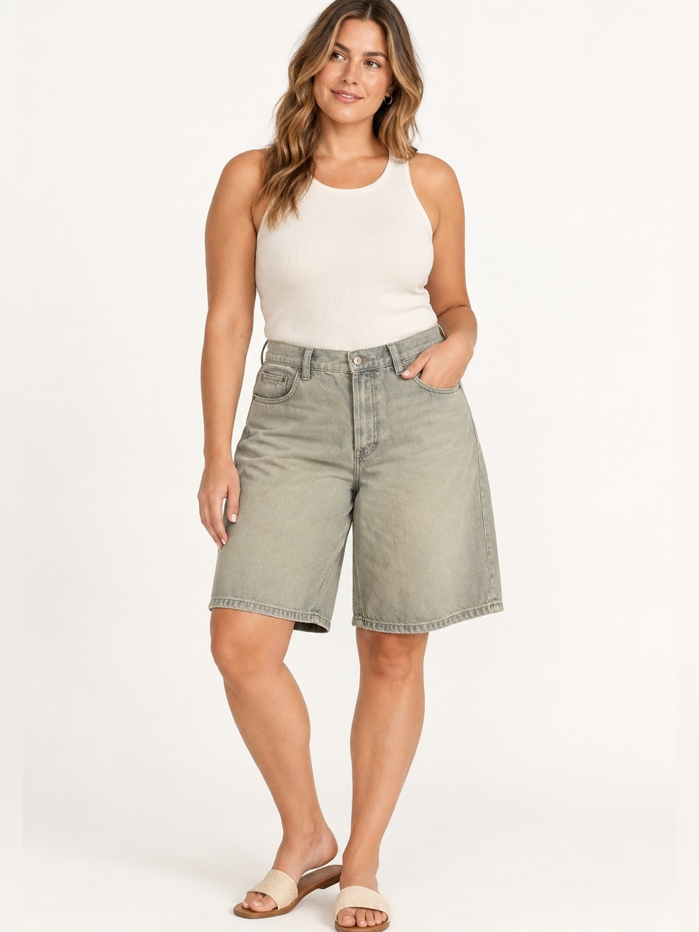 #991 NWOT Free People We The Free Montana Bermuda Shorts Haven Size 30